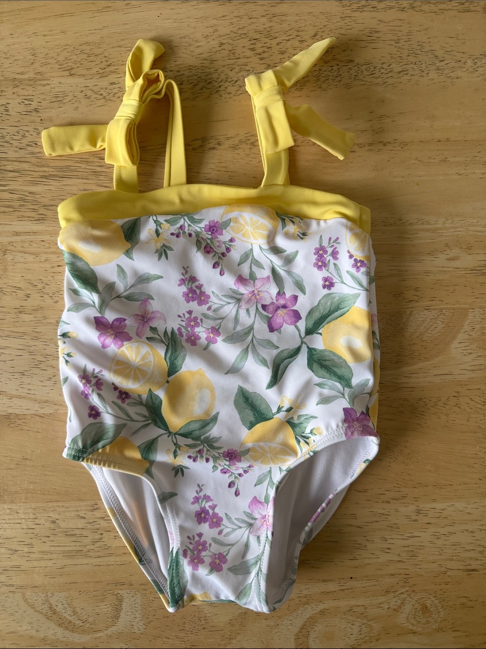 Janie and Jack Yellow Lemon Floral One-Piece Swimsuit